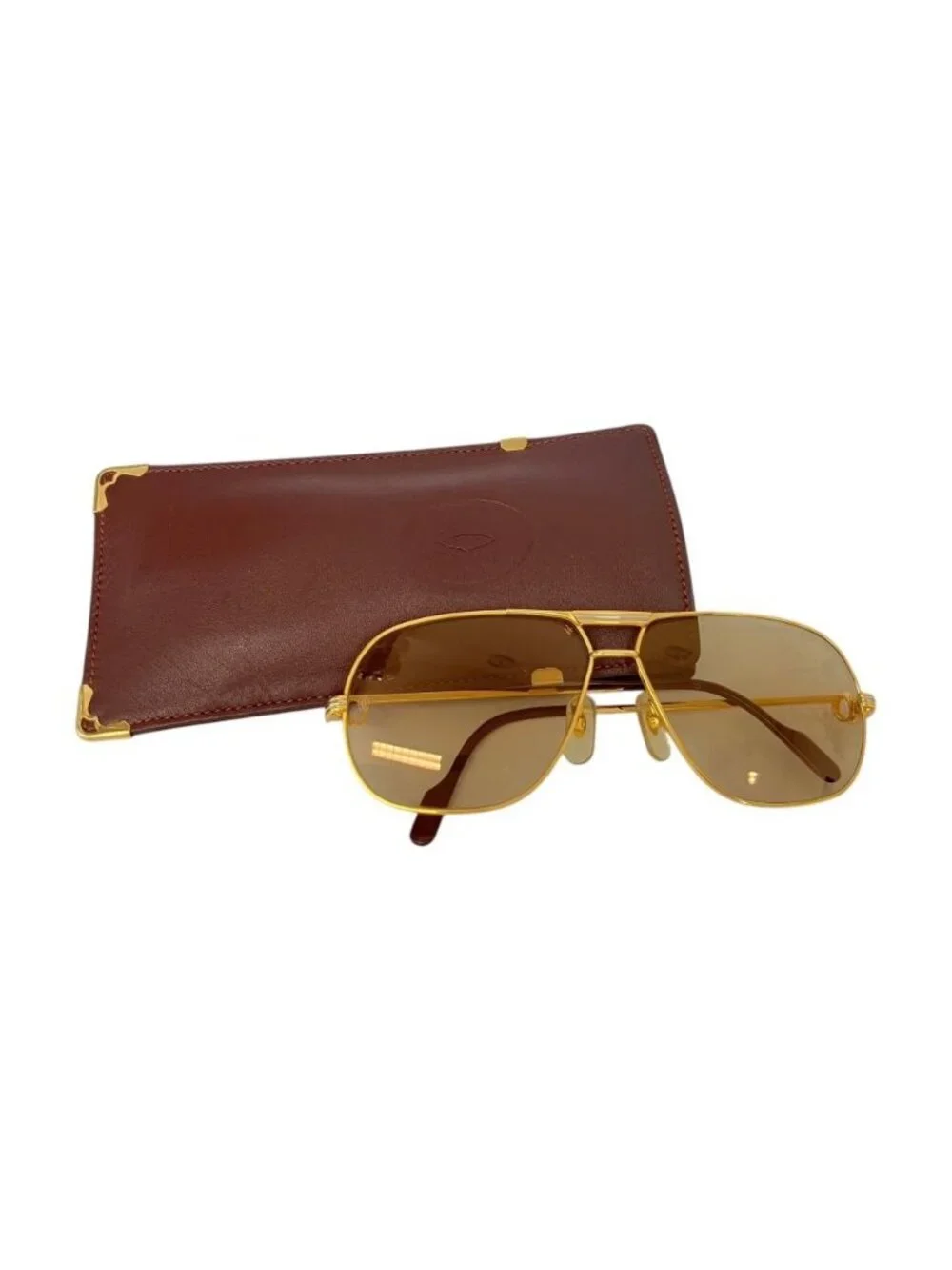 Cartier Trinity Teardrop Sunglasses Gold Color Frame Eyewear